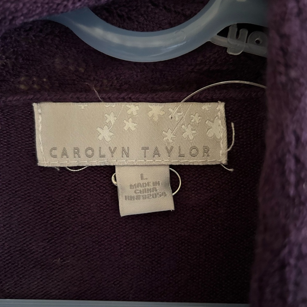 “Carolyn Taylor” purple cardigan sweater Large - Picture 4 of 5